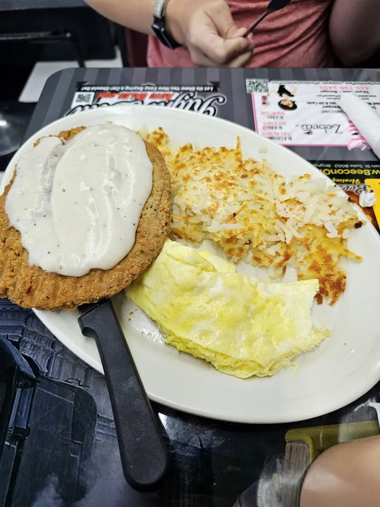Chicken Fried Steak Eggs and Hash Browns