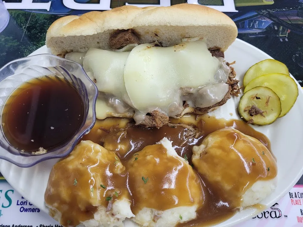 French Dip and Mashed Potatoes and Gravy